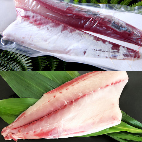 B-010  新商品【半身＋半身】養殖ブリ 皮付き三枚おろし真空  ＋ ブロック真空（約1.8kg）（送料:100サイズ冷蔵便）